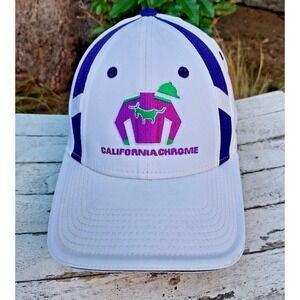 California Chrome Stable Colors Horse Racing Cap Purple White Blue